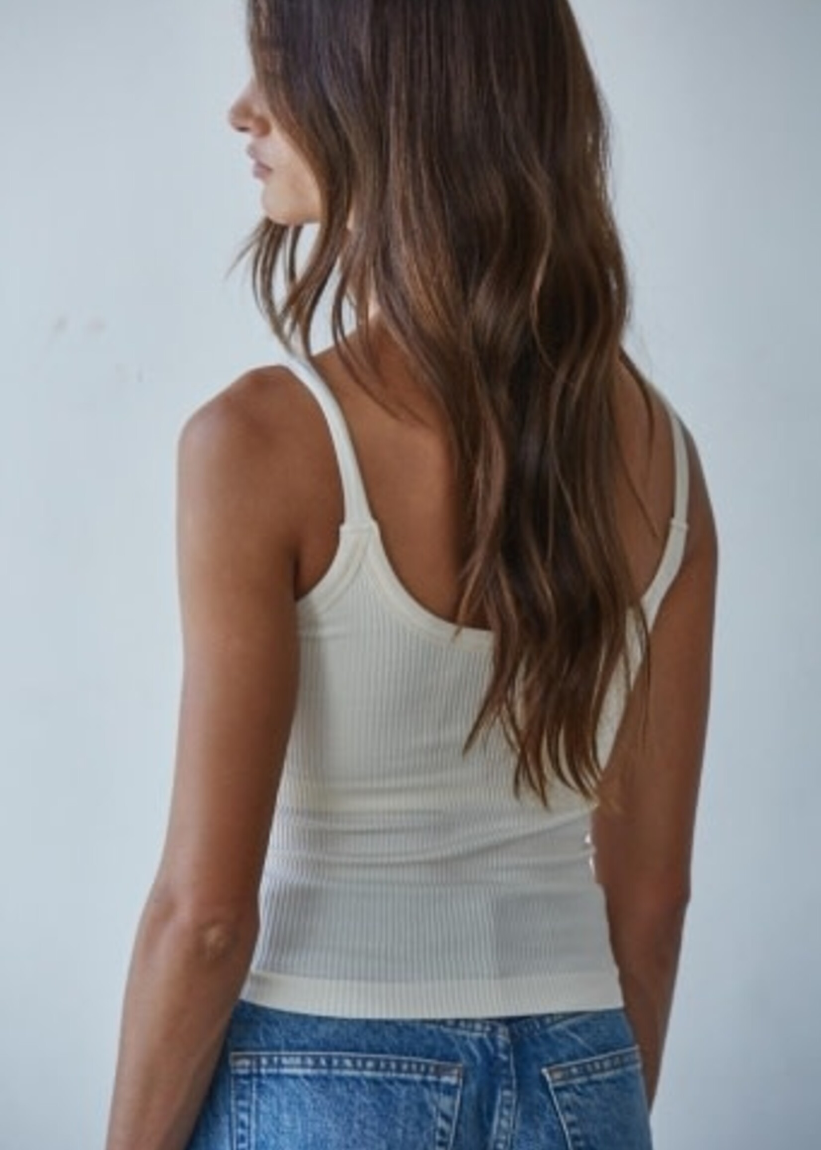 By Together Apparel Padded Ribbed V-Neck Cami