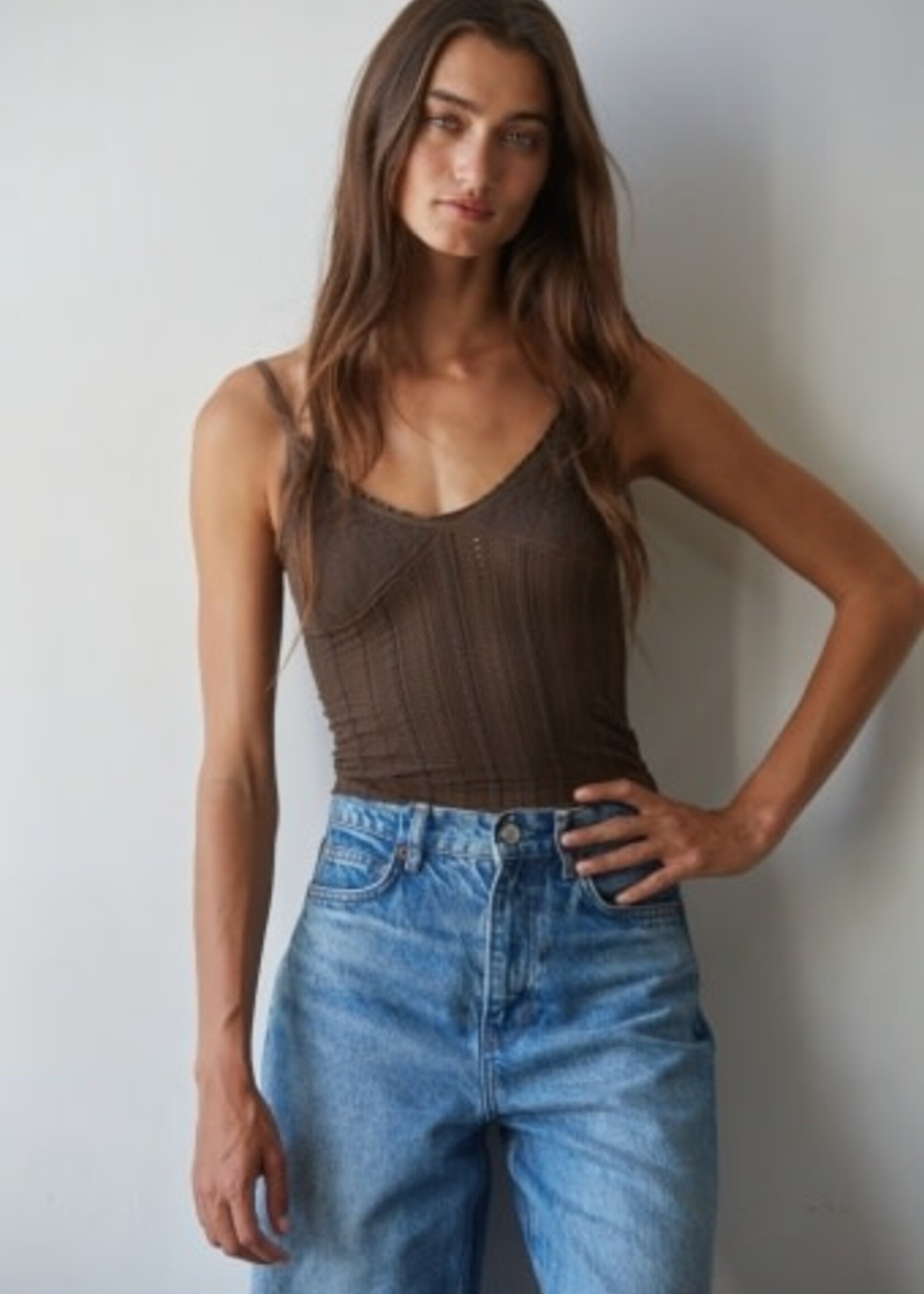 By Together Apparel Jacquard Flirty Cami