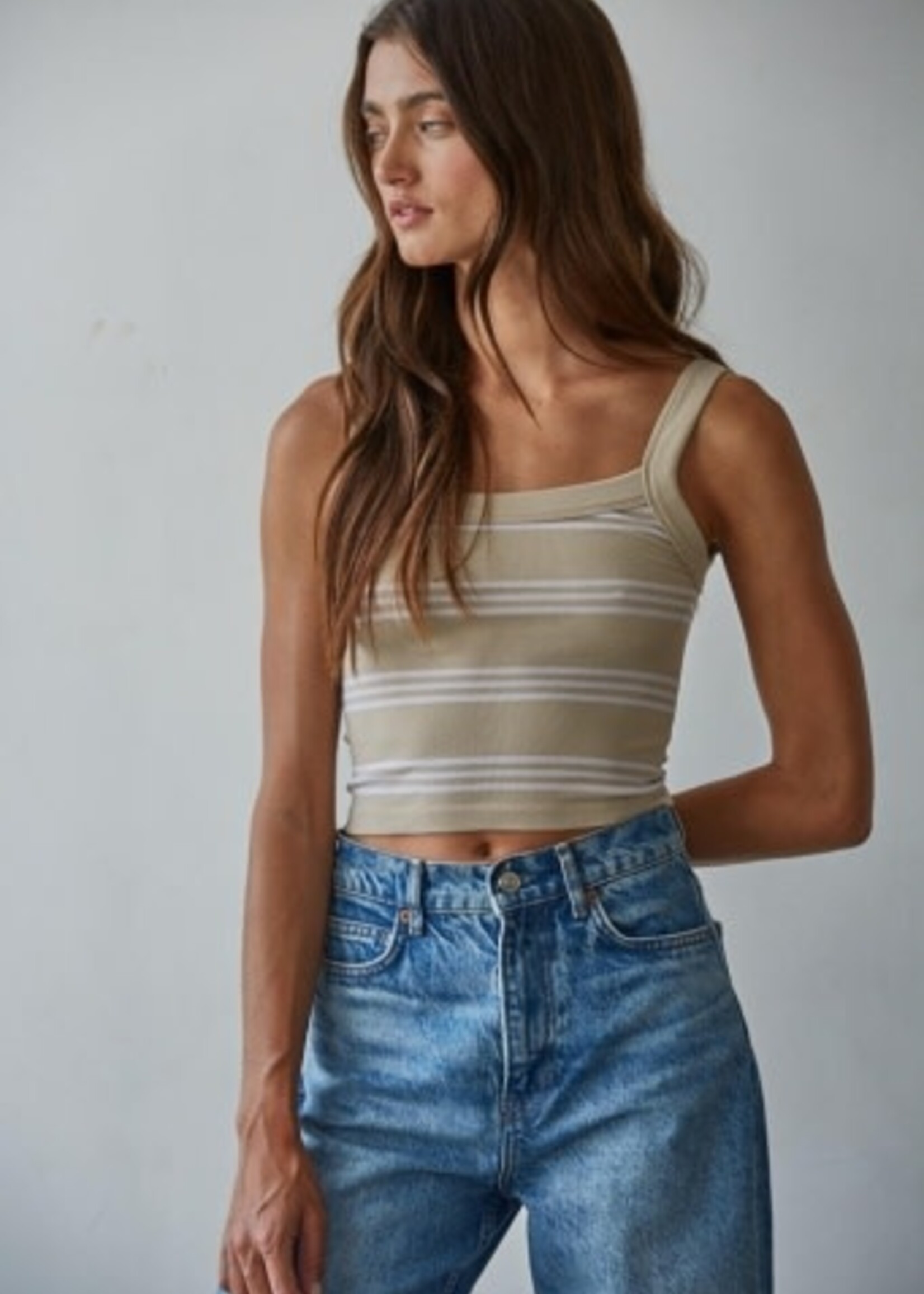 By Together Apparel Weekend Striped Ribbed Tank