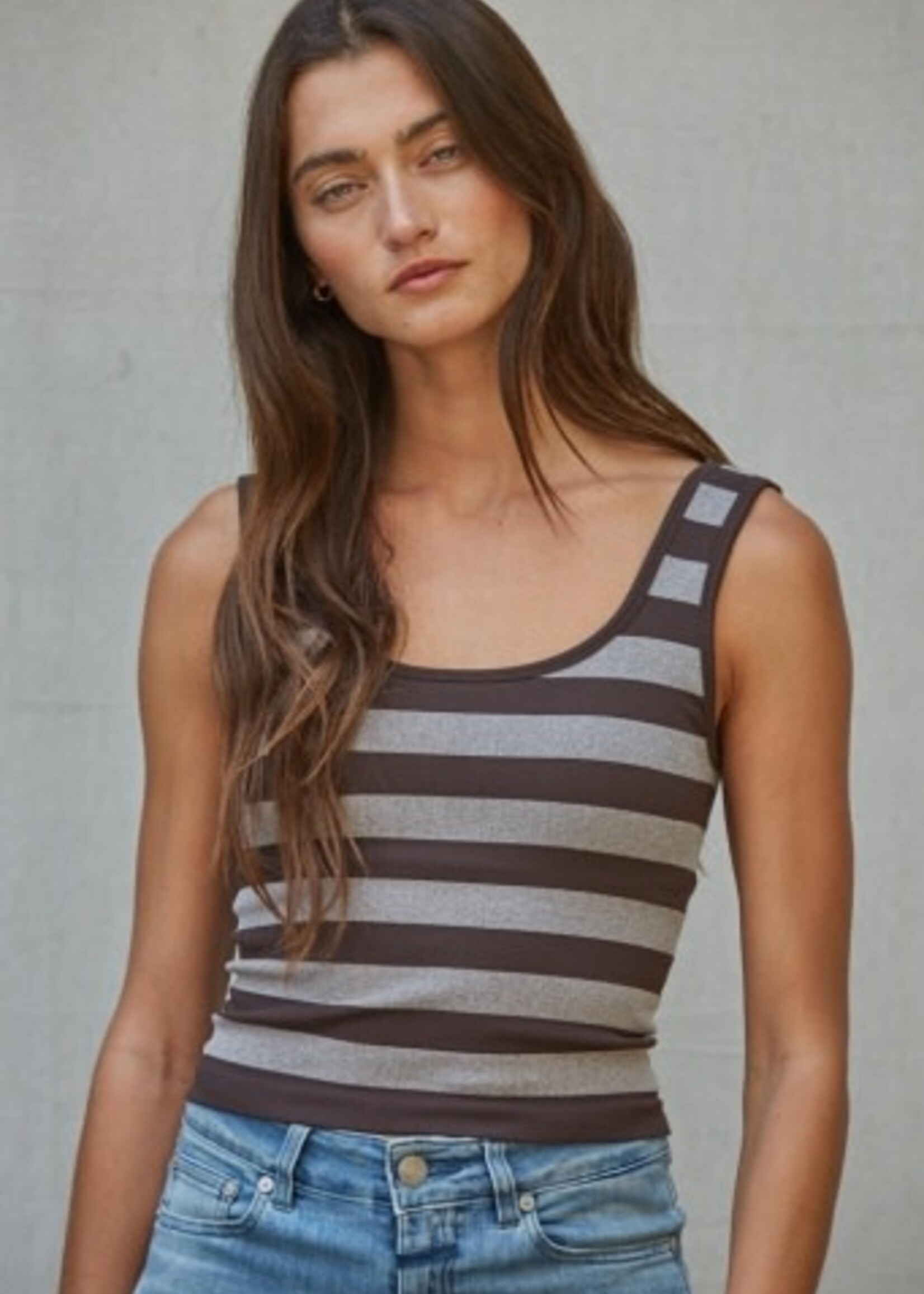 By Together Apparel Baseline Padded Striped Tank