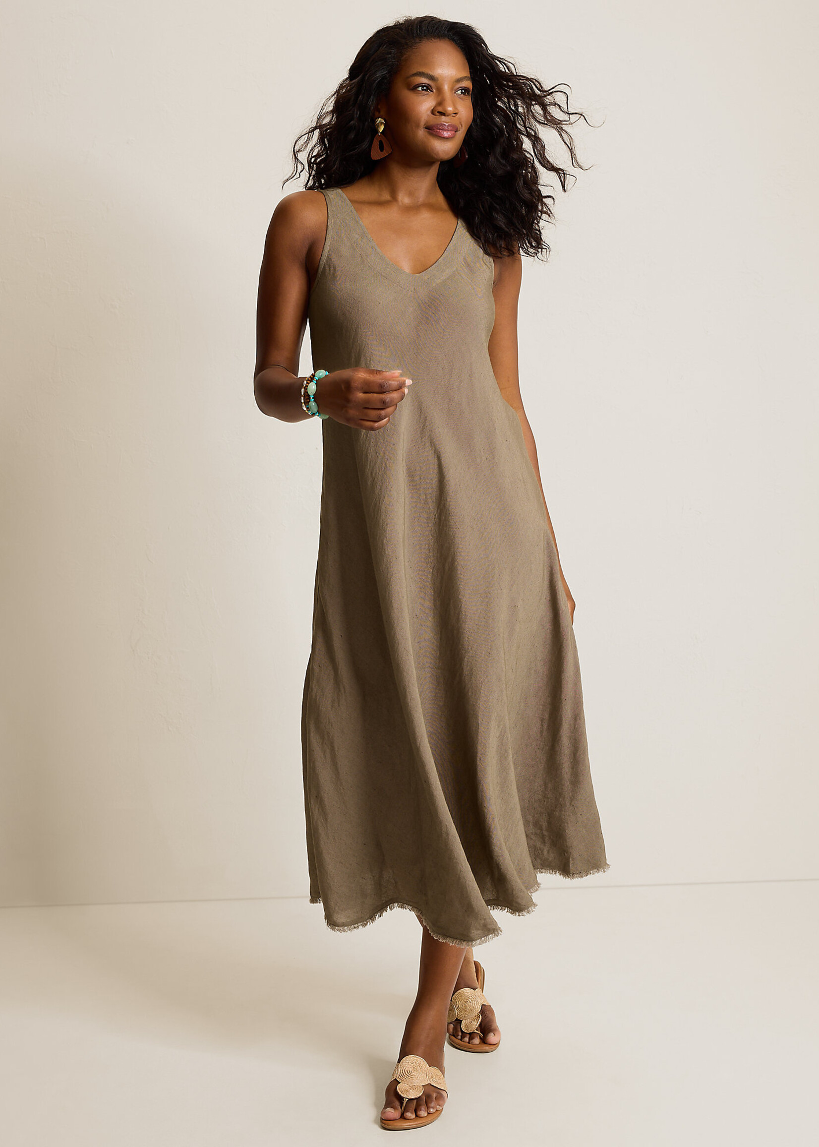 Tommy Bahama St. Lucia Linen-Blend Bias-Cut Coverup Dress