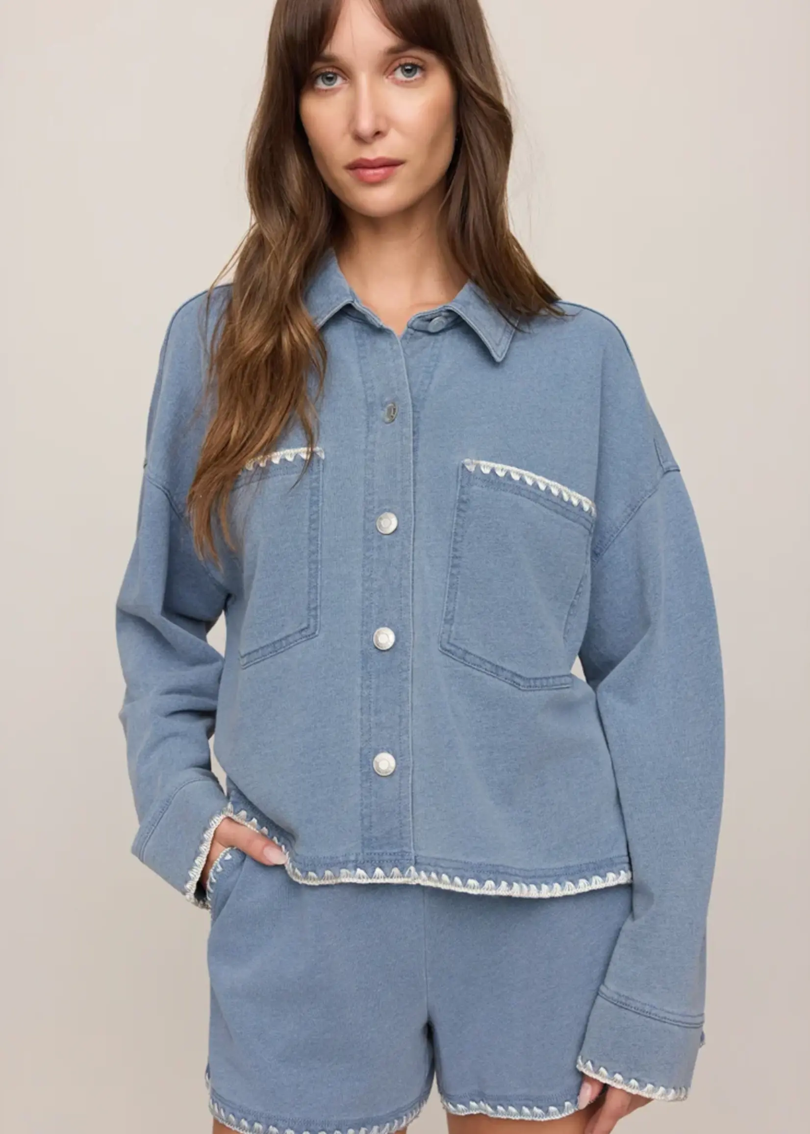 Z Supply All Day Crop Whipstitch Jacket