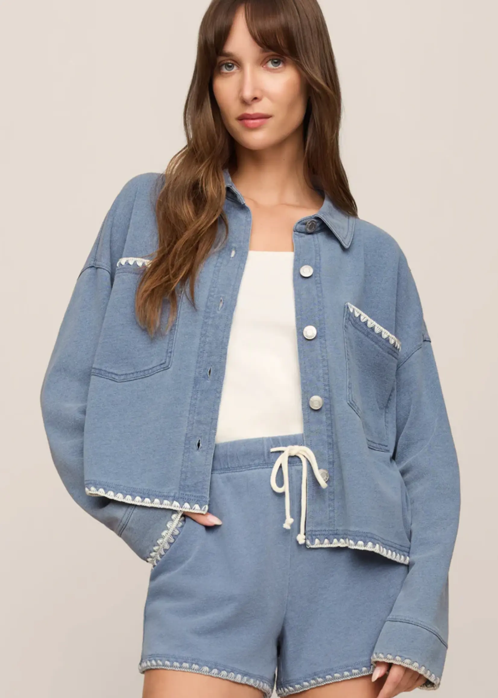 Z Supply All Day Crop Whipstitch Jacket