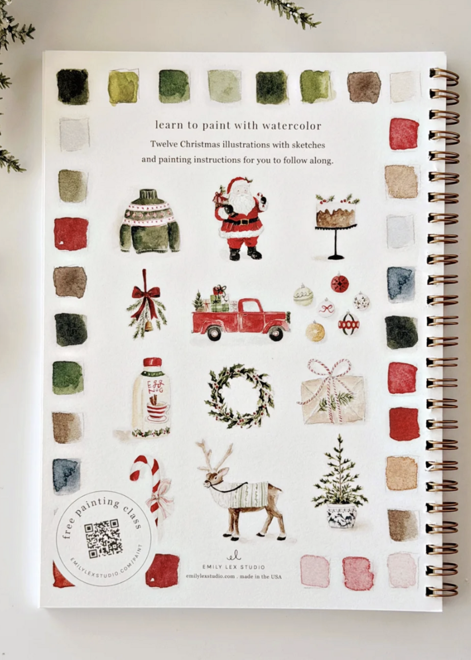Classic Christmas Watercolor Workbook