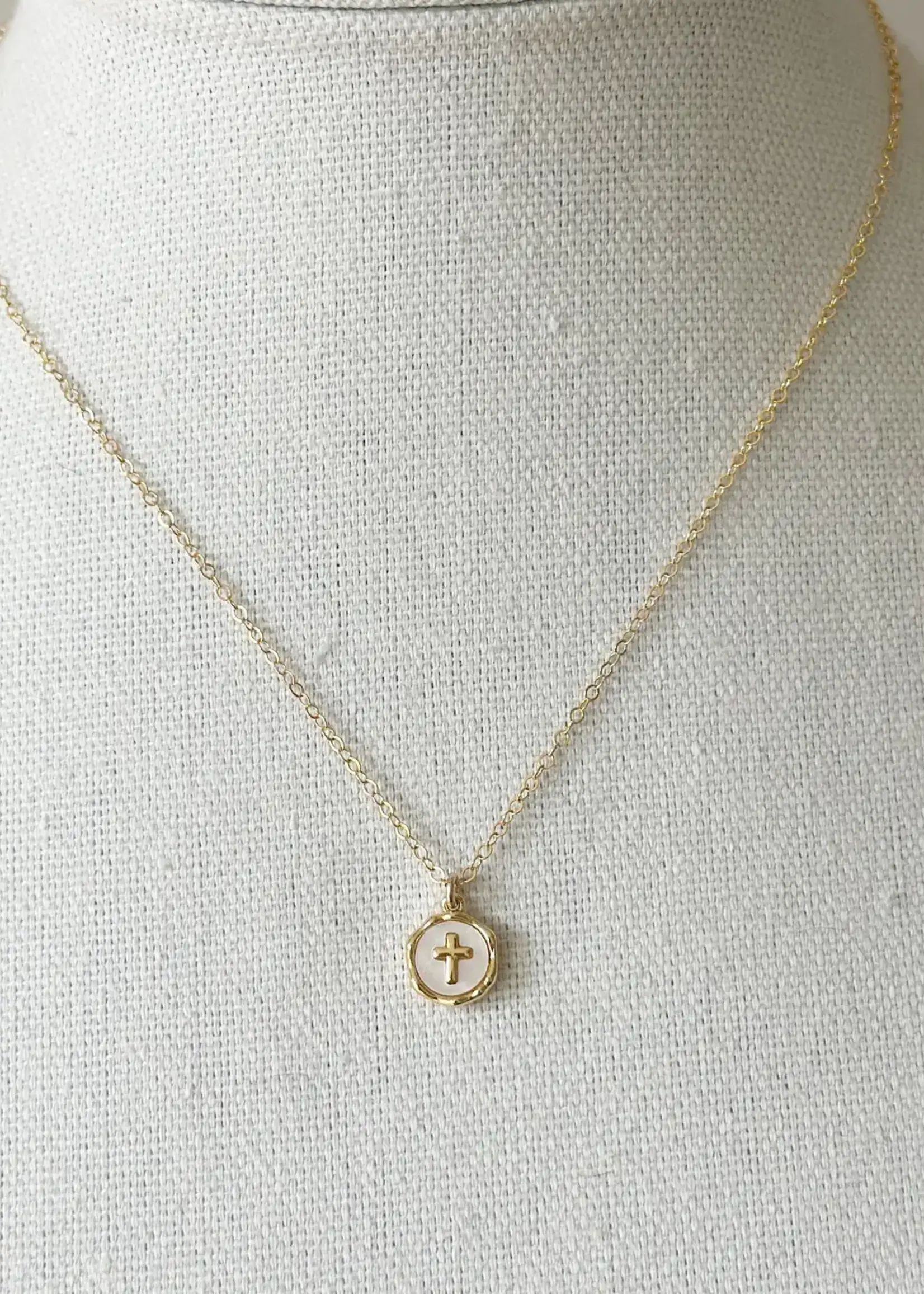 Katie Pearl Cross Necklace