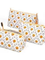 Seashell Blockprint Makeup Bag - Med