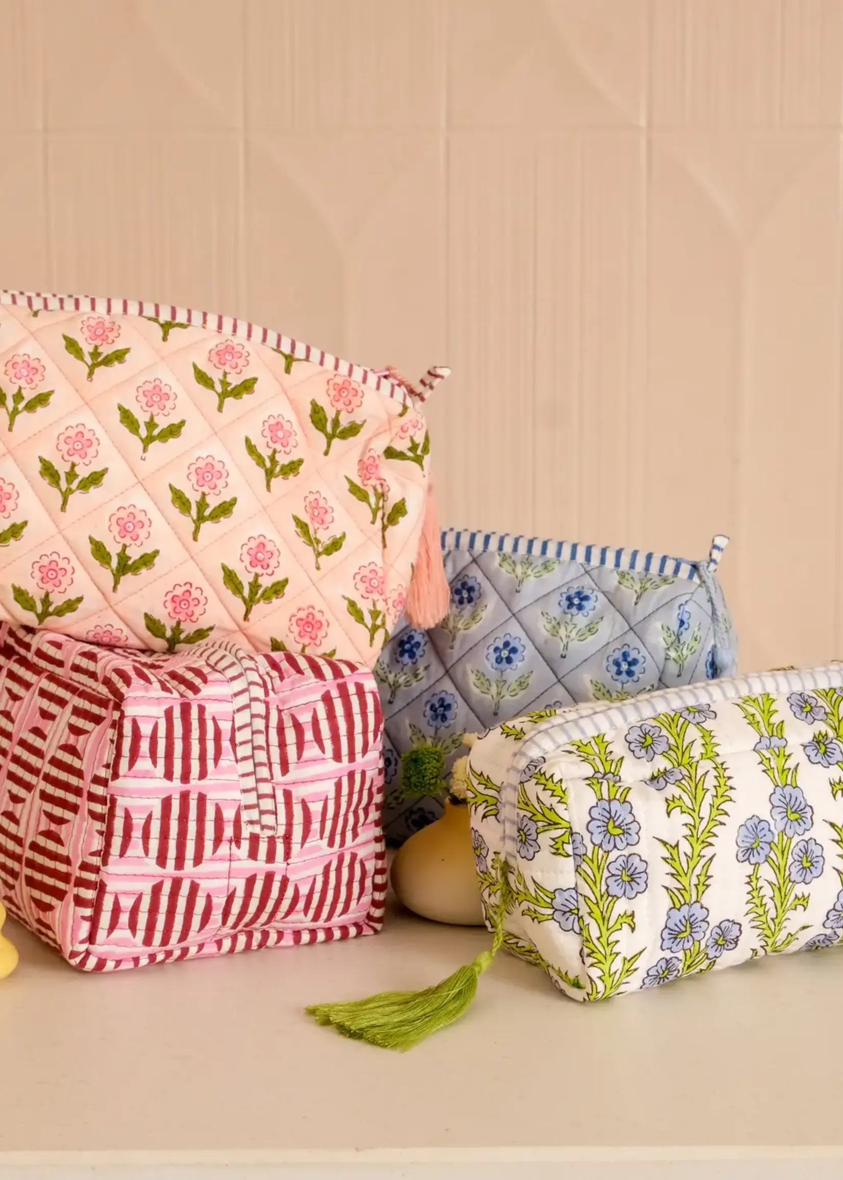Mona Blockprint Makeup Bag - Small