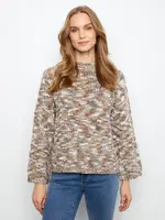 Charlie B High Neck Space Dyed Knit Sweater