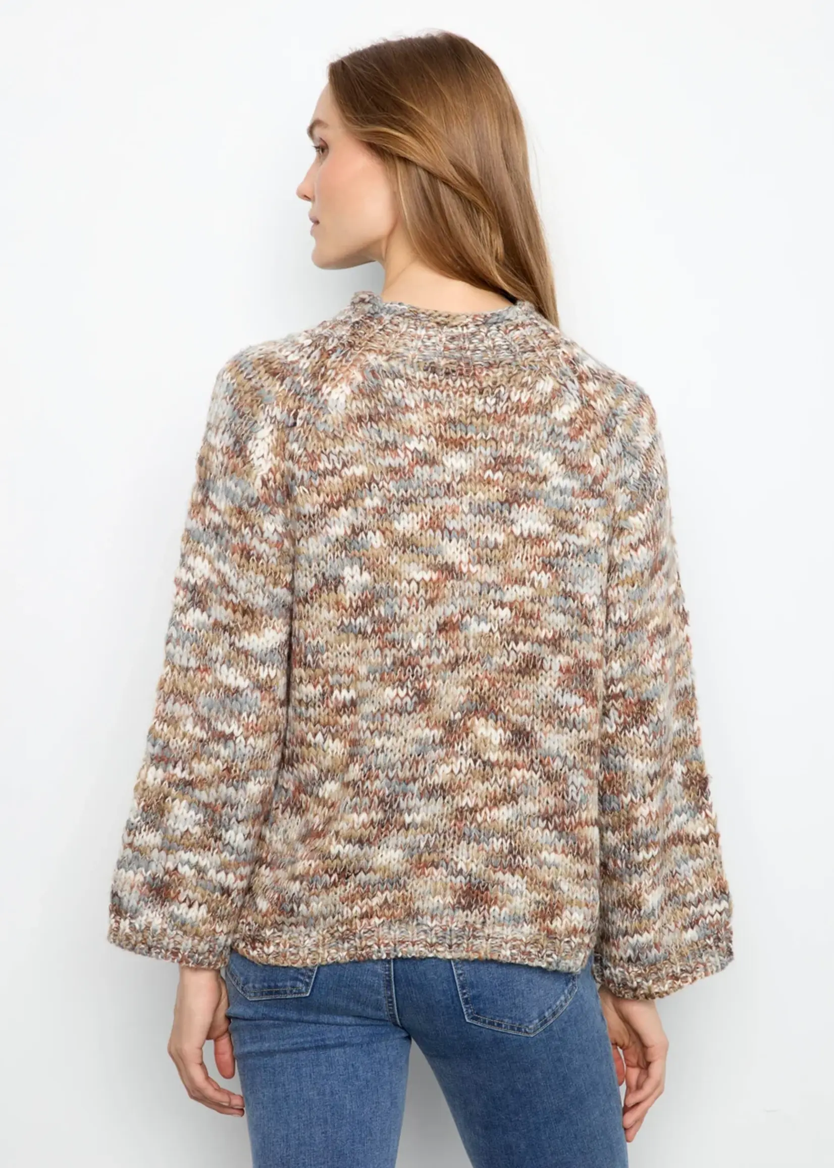 Charlie B High Neck Space Dyed Knit Sweater