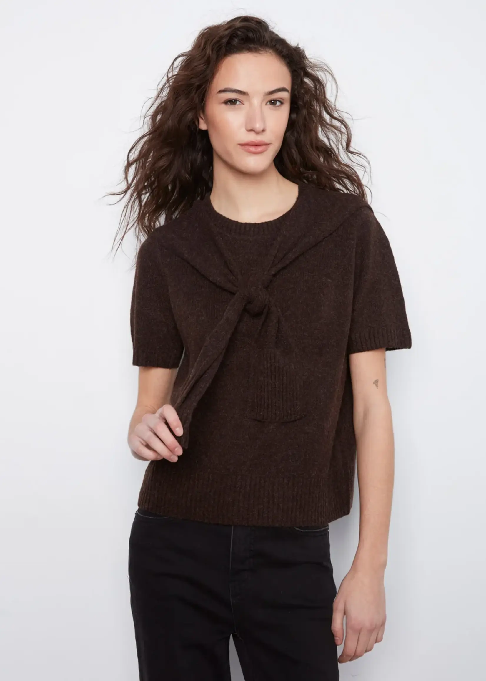 Charlie B Short Sleeve Crew Neck Sweater