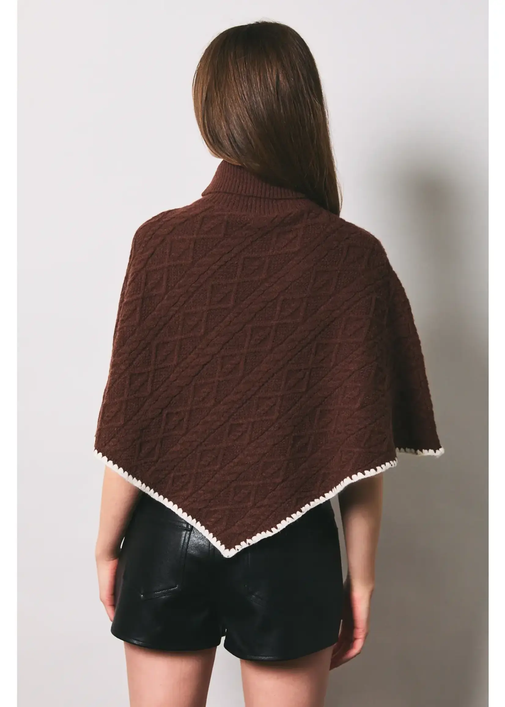 Cable Knit Sweater Poncho