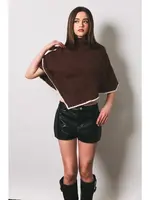 Cable Knit Sweater Poncho