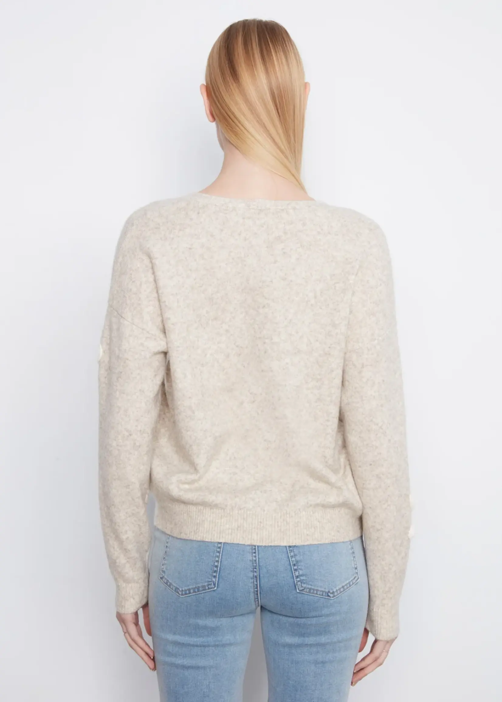 Charlie B Long Sleeve Drop Shoulder V Neck