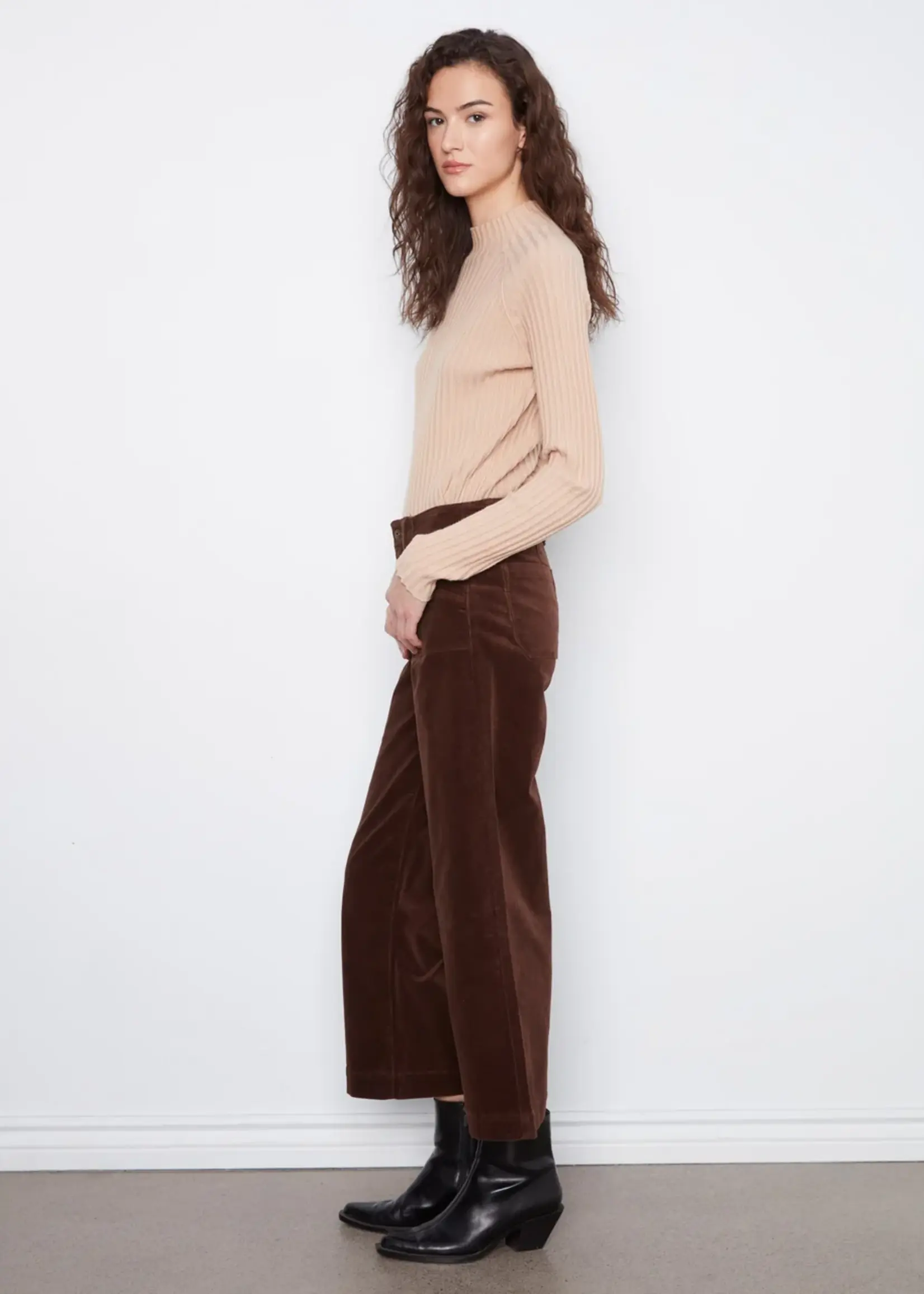 Charlie B Cropped Wide Leg Corduroy Pants
