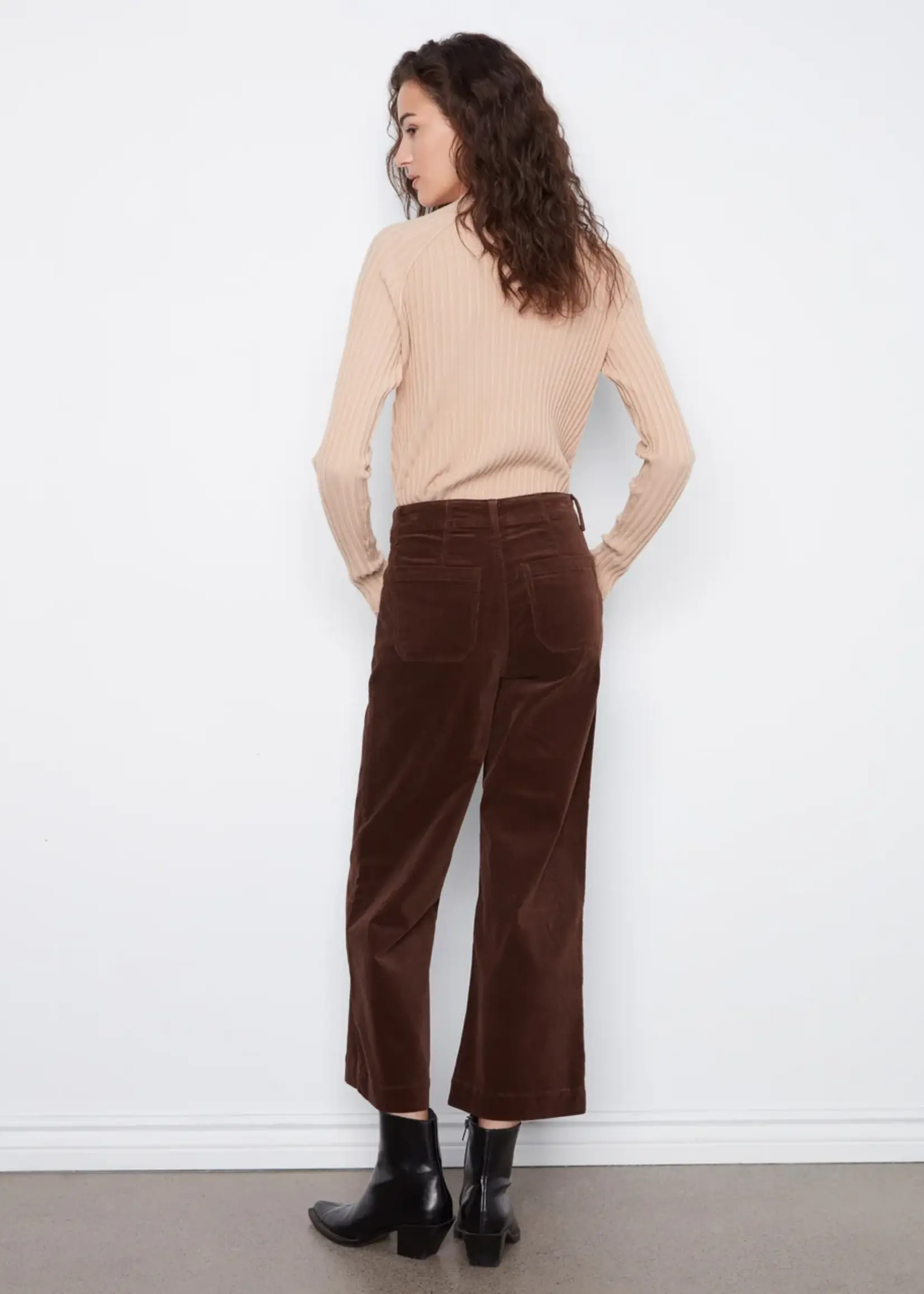 Charlie B Cropped Wide Leg Corduroy Pants