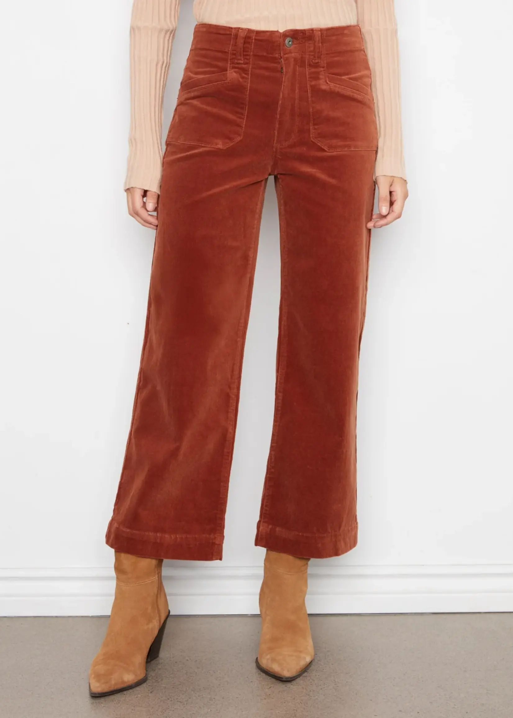 Charlie B Cropped Wide Leg Corduroy Pants