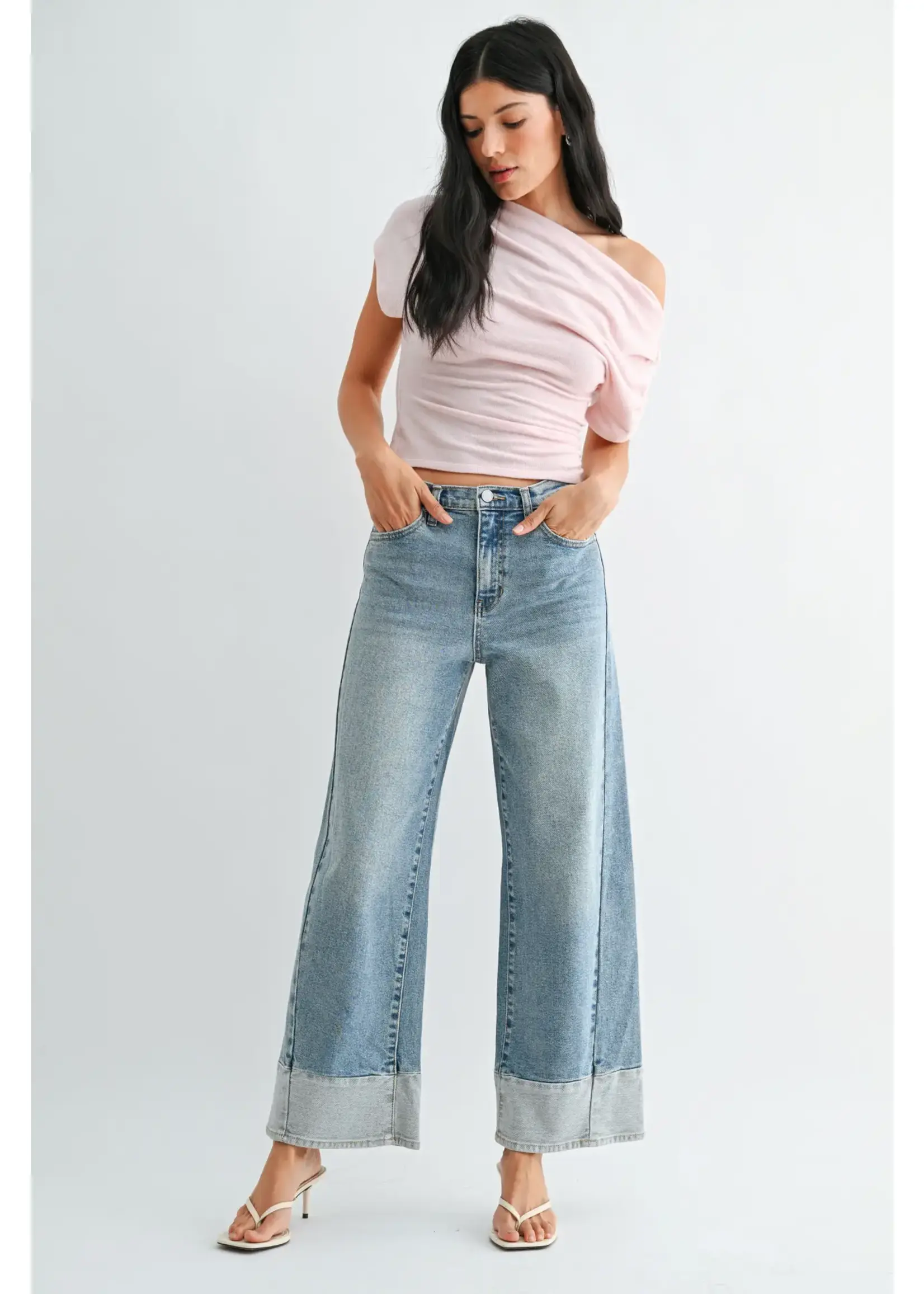 Two Toned Hem Wideleg
