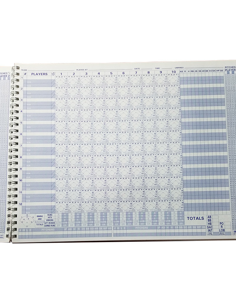 Temple's 12 Player Baseball / Softball Score Book