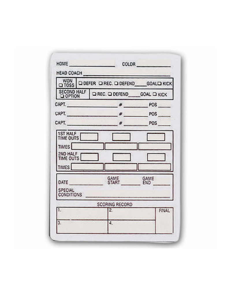 Smitty Officials Plastic Game Card Football