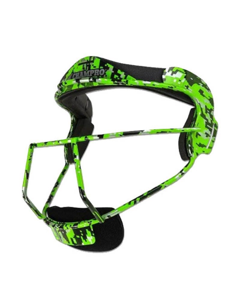 Champro Champro THE GRILL Defensive Fielders Facemask Lime Digital Camo