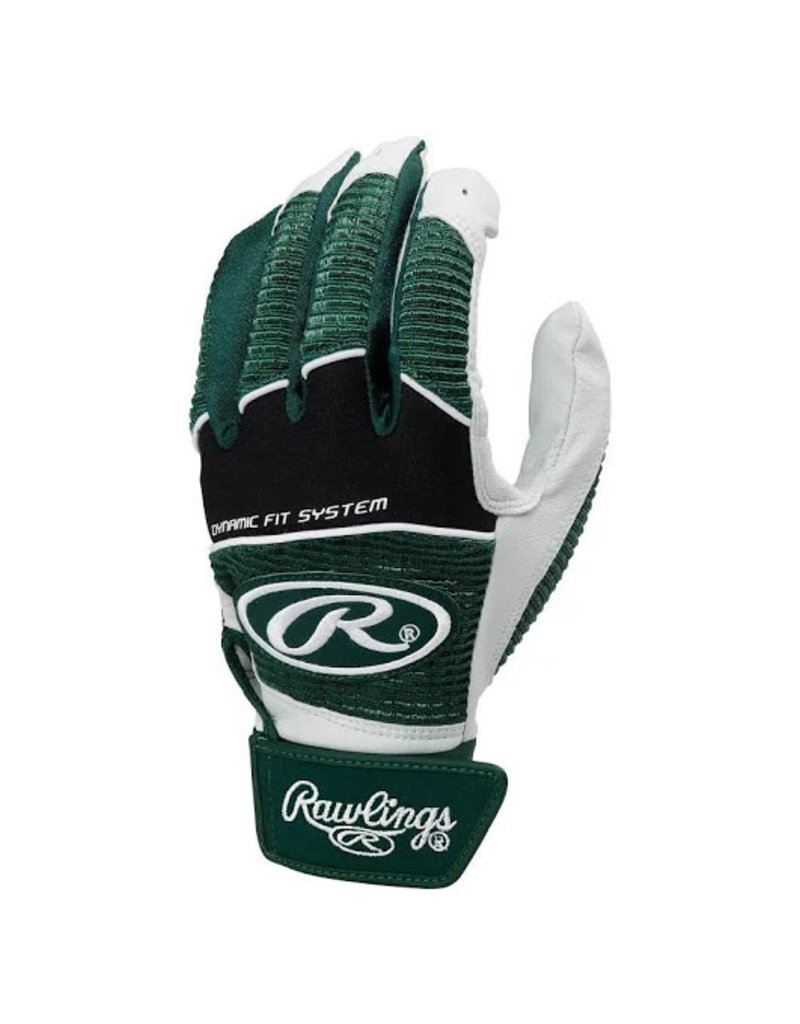 Rawlings Rawlings Tech-Style Adult Batting Gloves-Dark Green-Small