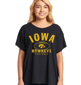 Rah-Rah Clothing Iowa Hawkeyes Football Ladies Flowy Tee