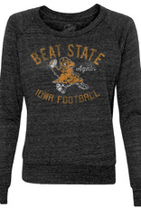 Rah-Rah Clothing Iowa Football-Beat State Again Ladies Slouchy Pullover-Black