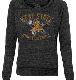 Rah-Rah Clothing Iowa Football-Beat State Again Ladies Slouchy Pullover-Black