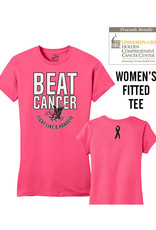 Rah-Rah Clothing 2019 Edition Beat Cancer Fight Like A Hawkeye Women's Fitted Short Sleeve Tee-Neon Pink