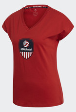 Adidas Adidas Women's USA Volleyball V-Neck Cotton T-shirt
