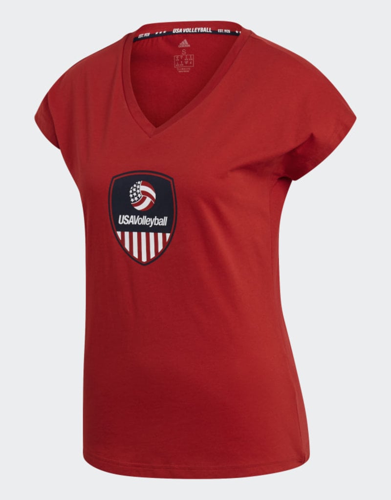 Adidas Adidas Women's USA Volleyball V-Neck Cotton T-shirt