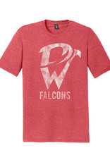 Davenport West Falcons Vintage Triblend Short Sleeve Tee-Red Frost