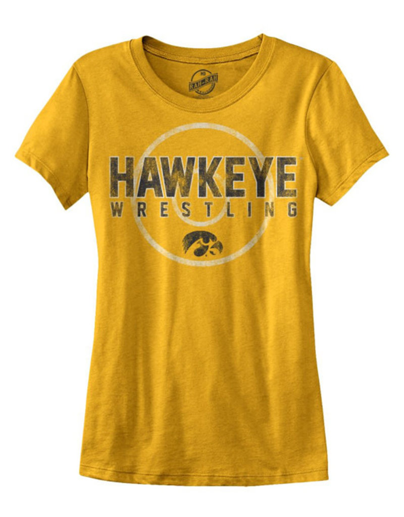 Vintage Hawkeye Wrestling Mat Ladies Short Sleeve Tee