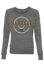 Vintage Hawkeye Wrestling Mat Ladies' Slouchy Pullover-Sport Grey