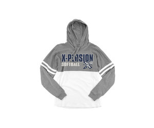 PV X Plosion Boxercraft Ladies Hooded Pom Jersey Granite White