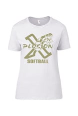 PV X-Plosion Limited Edition Metallic Gold Design Ladies Premium Cotton Fashion Tee-White