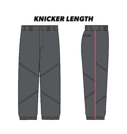 Lancer Baseball Club Alleson Crush Premier Knicker Length Baseball Pant-Charcoal with Custom 1" Braid - SC|WH|SC