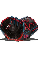 Wilson Wilson A2000  SuperSkin PFX2  11" infield Baseball Glove - Right Hand Throw  - Black/Blue (Red Lacing)