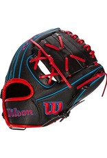 Wilson Wilson A2000  SuperSkin PFX2  11" infield Baseball Glove - Right Hand Throw  - Black/Blue (Red Lacing)
