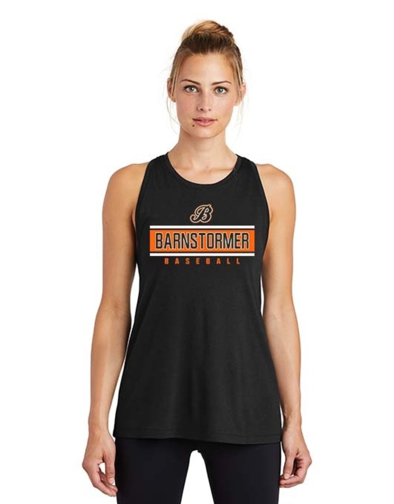 Barnstormer Baseball Ladies PosiCharge Tri-Blend Wicking Tank-Black