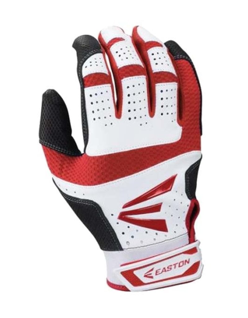 Easton Easton HS9 Hyperskin Batting Gloves-White/Red/Black-XL