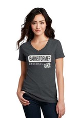 Barnstormer Baseball Women's Perfect Blend V-Neck Tee-Heather Charcoal