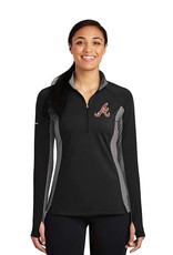 QC Area Knights  Ladies Sport-Wick Stretch Contrast 1/2 Zip Pullover-Black/Charcoal