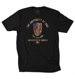 Rah-Rah Clothing University of Iowa, USA Triblend Short Sleeve Tee-Black