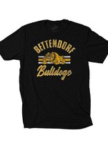 Bettendorf Bulldogs Vintage Print Triblend Short Sleeve Tee-Black Frost