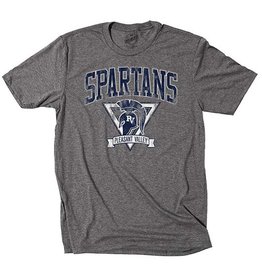 Pleasant Valley Spartants Vintage Print Triblend Short Sleeve Tee-Grey