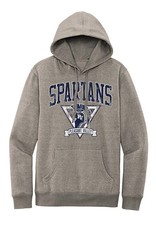 Pleasant Valley Spartans Vintage Print Premium Fleece Hoodie-Grey