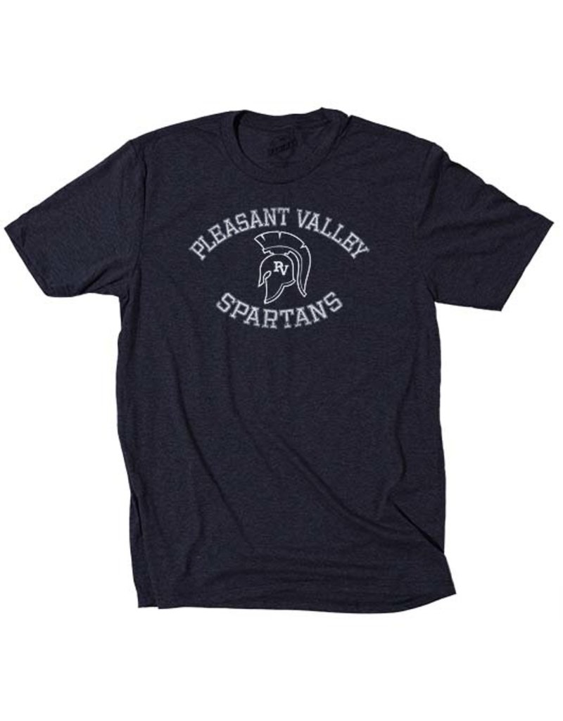 Pleasant Valley Spartans Vintage Print Premium Short Sleeve Tee-Navy