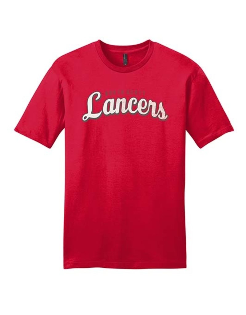 North Scott Lancers Vintage Print Premium Short Sleeve Tee-Red