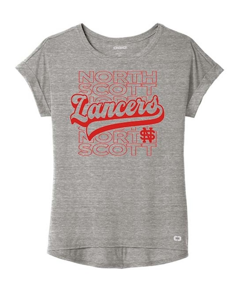 North Scott Lancers OGIO ® Ladies Luuma Cuffed Short Sleeve-Grey